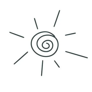 Hand drawn sun vector illustration Ilustración de archivo