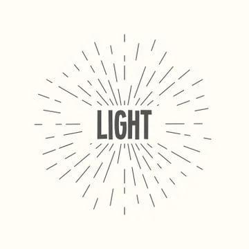 Hand drawn sunburst vector - light. Illustrazione stock