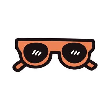 Hand Drawn sunglasses in doodle style Stock Illustration