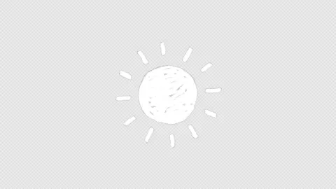 Hand Drawn Sunny Sun Doodle Animation on Transparent Background Stockbeeldmateriaal 340375162