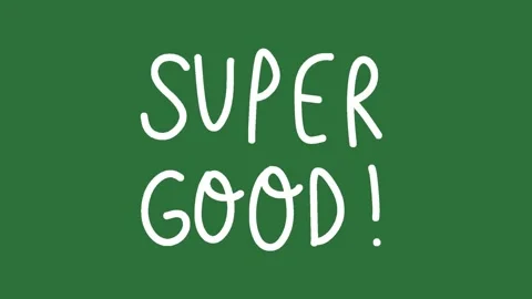 Hand Drawn Super Good Text Writing Animation on Green Screen | 2D Hand Drawn  Stock Footage 328989481