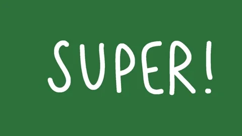 Hand Drawn Super Text Writing Animation on Green Screen | 2D Hand Drawn Handwrit Video stock 328989477