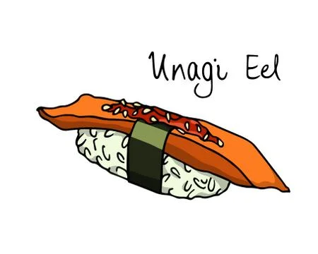 Hand drawn sushi Stock Illustration