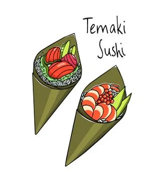 Hand drawn sushi Stock Illustration