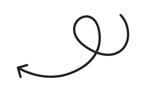 Hand drawn swirl pointer arrow isolated vector illustration Иллюстрация