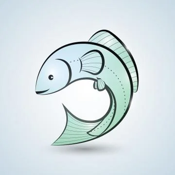 Hand drawn syle fIsh icon Stock Illustration