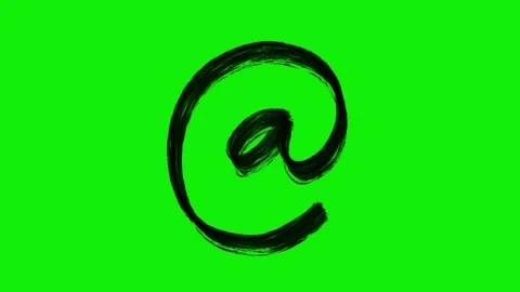 Hand-Drawn At Symbol 2D Animation Green Screen Asset | Sketchy Hand-Drawn At Stock Footage 328239311