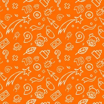 Hand-Drawn Symbol Pattern Stock Illustration