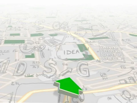 Hand drawn - symbols - Brainstorming - Map - green - SD Stock Footage 74166168
