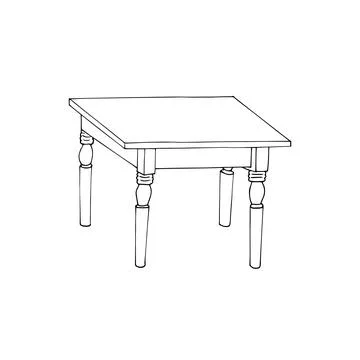 Hand-drawn table Stock Illustration