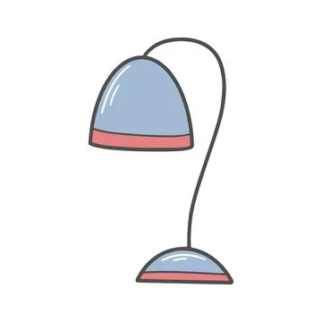 Hand drawn table lamp for study and work Illustrazione stock