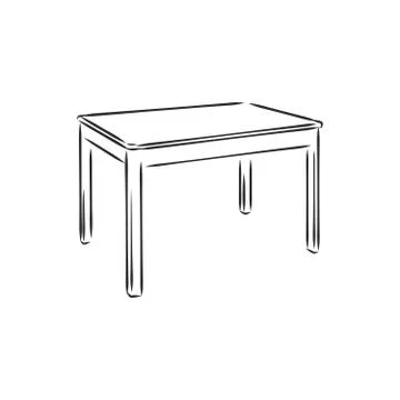 Hand drawn table, vector illustration, table vector sketch illustration Stock Illustration