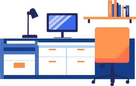Hand Drawn Table for working in the workshop in flat style Stock Illustration