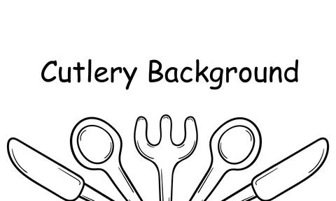 Hand drawn tableware background Stock Illustration