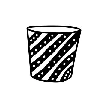 Hand drawn tableware or kitchenware. Vector cups Stock Illustration