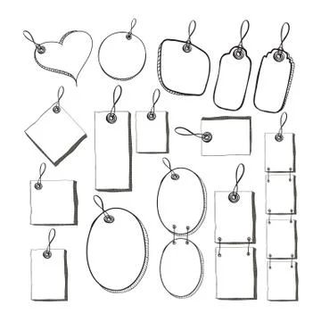 Hand drawn tags Stock Illustration