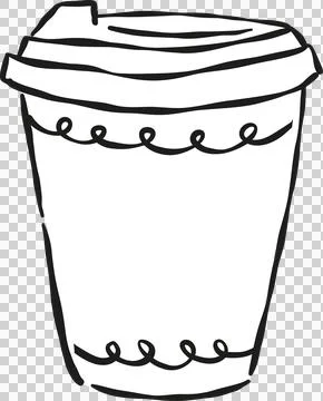 Hand drawn Takeaway Coffee Cup Outline Illustration Stock Illustration