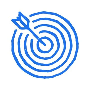 Hand Drawn Target Goal Icon Vector Graphic Illustration 스톡 일러스트