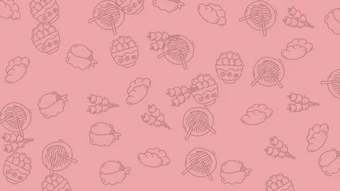 Hand drawn tea time elements in a seamless repeating pattern. 库存插图
