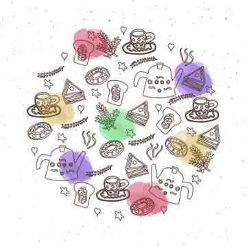 Hand drawn tea time vector lettering. Stock-Illustration