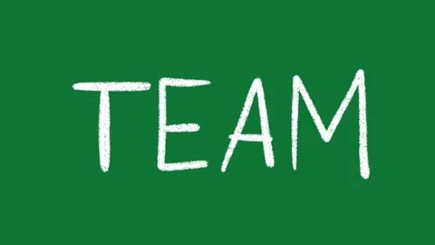 Hand-Drawn Team Text Word 2D Animation on Green Screen Видео 334609030