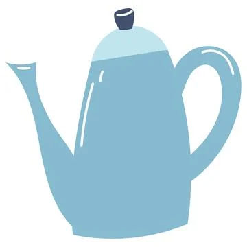 Hand drawn teapot icon. Flat vector illustration of kitchenware Stock Illustration