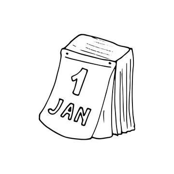Hand-drawn Tear-off calendar Stock Illustration