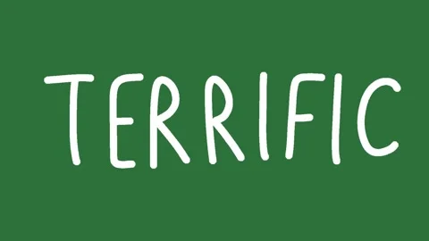 Hand Drawn Terrific Text Writing Animation on Green Screen | 2D Hand Drawn Stock-Footage 328989439