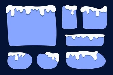 Hand drawn text boxes with snow caps Stock Illustration