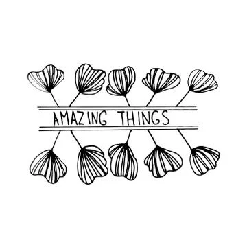 Hand drawn text dividers with text Amazing Things. Liner design elements set Stock Illustration