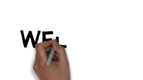 Hand drawn text "Welcome" Stock Footage 209327919
