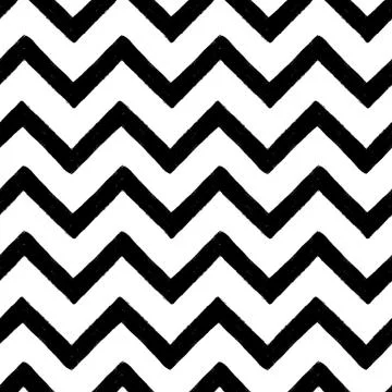 Hand drawn textured zig zag seamless pattern. Vector ilustration. Stock Illustration