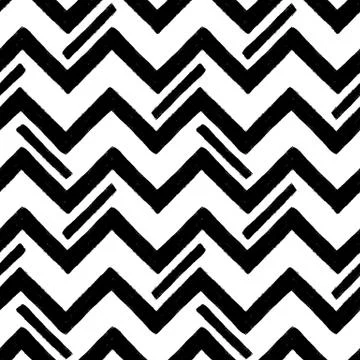 Hand drawn textured zig zag seamless pattern. Vector ilustration. Stock Illustration