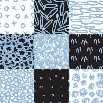 Hand drawn textures, template,. Hatching drawn seamless, pattern, vector design Stock Illustration