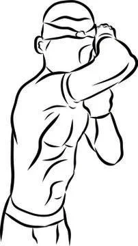 Hand drawn thai martial arts and muay thai boran Stock Illustration