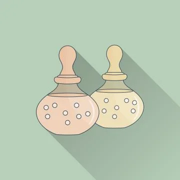 Hand drawn Thai massage and spa design elements. Stock Illustration