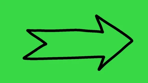 Hand Drawn Thick Outlined Directional Arrow Asset Animation on Green Screen 動画素材 339335297