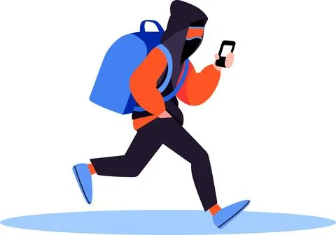 Hand Drawn Thief or hacker in concept Cyber Security in flat style Stock Illustration