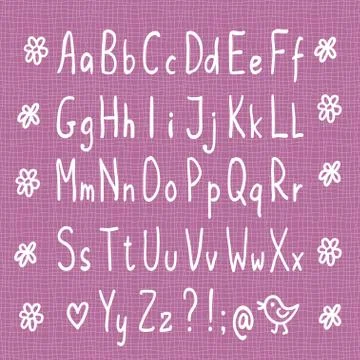 Hand drawn thin font Illustrazione stock