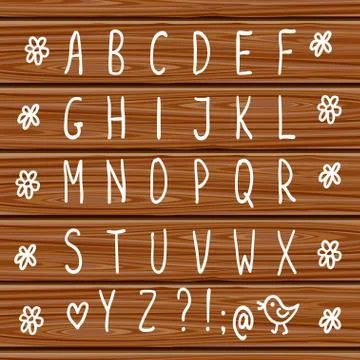 Hand drawn thin font Illustrazione stock