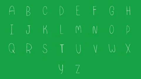Hand Drawn Thin Line Alphabet Animated Sketch Pack on Green Screen Overlay Видео 336104540