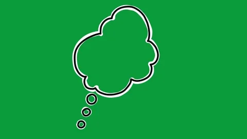 Hand Drawn Thinking Cloud Bubble Outline 2D Animation Green Screen Vídeos de archivo 341798708