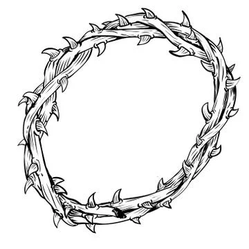 Hand drawn of Thorn Crown-Vector drawn Stock Illustration