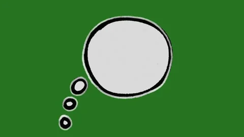 Hand-Drawn Thought Bubble Animation | White 2D Hand-Drawn Thinking Motion  Stock Footage 332127305
