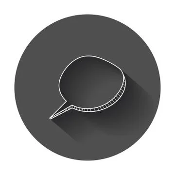 Hand drawn thought speech bubble on black background. Infographic design. Bub Stock Illustration