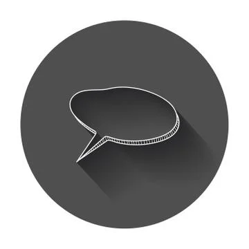 Hand drawn thought speech bubble on black background. Infographic design. Bub Stock Illustration