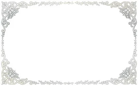 Hand-Drawn Three-Dimensional Decorative Frame in Silver Gradient Illustrazione stock