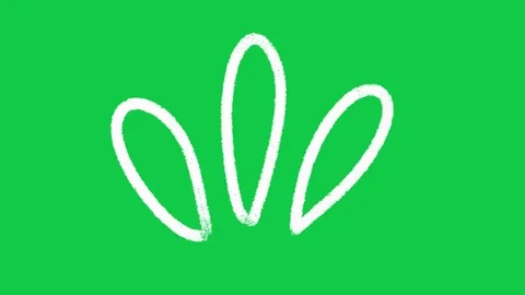 Hand Drawn Three Petal Accent Burst 2D Animation on Green Screen Видео 336578840