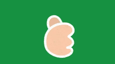 Hand Drawn Thumbs Up Animation Overlay with Cute Cartoon Approval Gesture Hand Vídeos de archivo 335124732