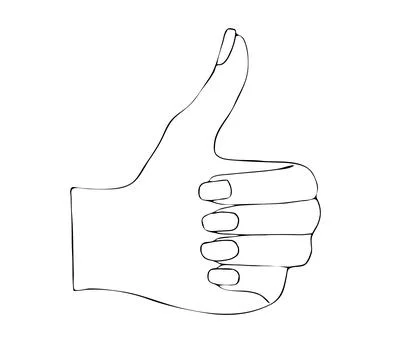 Hand drawn thumbs up Stock Illustration